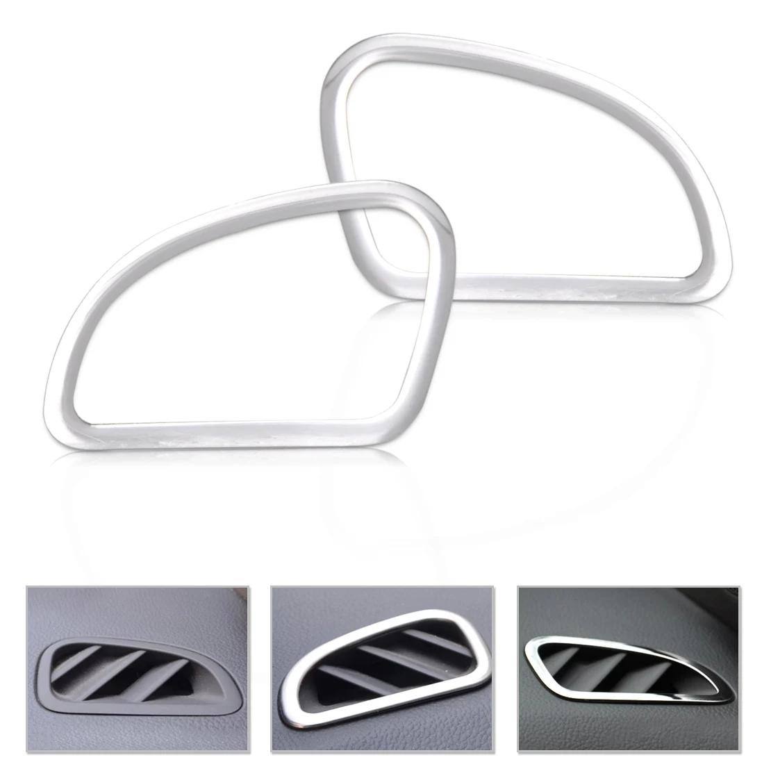 

CITALL 2Pcs Stainless Steel Air Conditioning Vent Output Trim Cover Sticker For Chevrolet Cruze 2009 2010 2011 2012 2013 2014