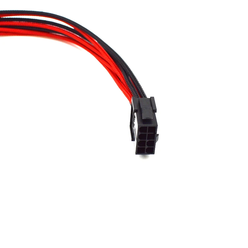 Ультра лучший PCI E PCIE 8Pin (6 + 2) штекер 8pin женский красный черный нейлоновый рукав