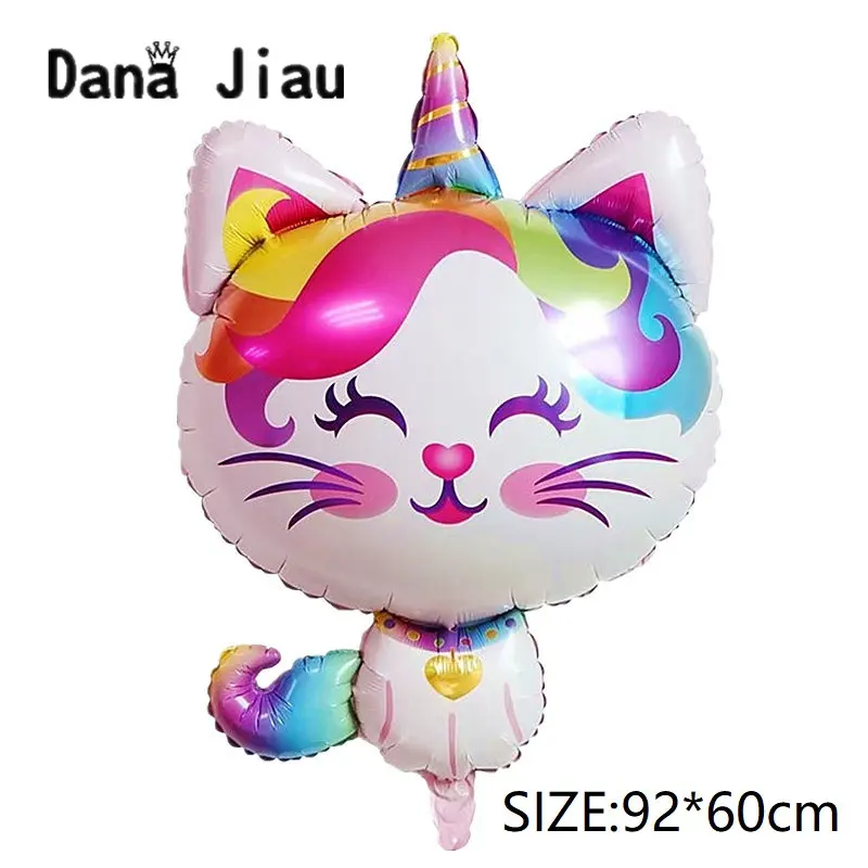 High quality Pink unicorn rainbow cat foil Balloon fish mermaid birthday party decoration Baby shower party lovely animal Ballon