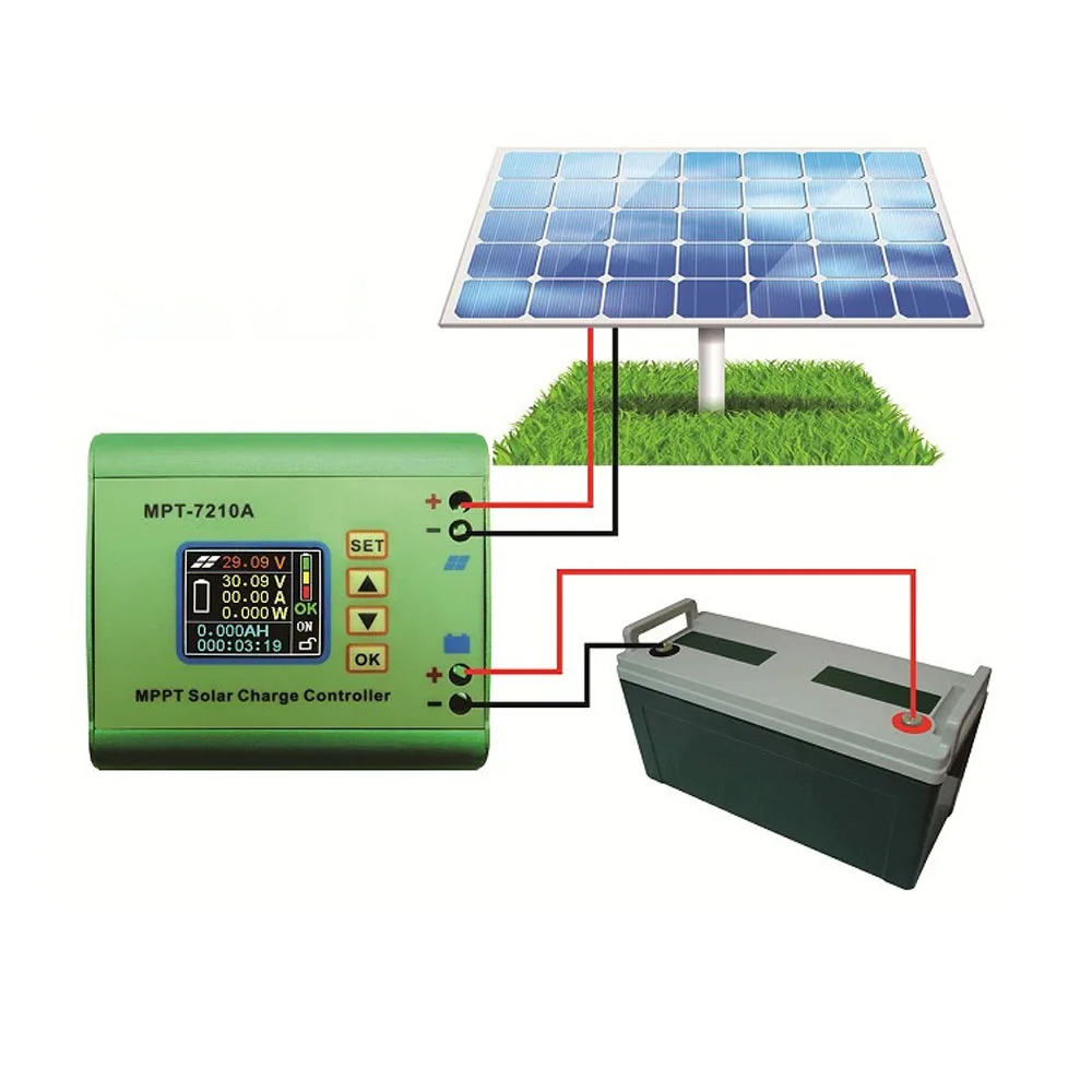 MPPT 10A повышающий Солнечный контроллер заряда ЖК-дисплей DC12-60V солнечная панель для 24 в 36 в 48 в 60 в 72 в