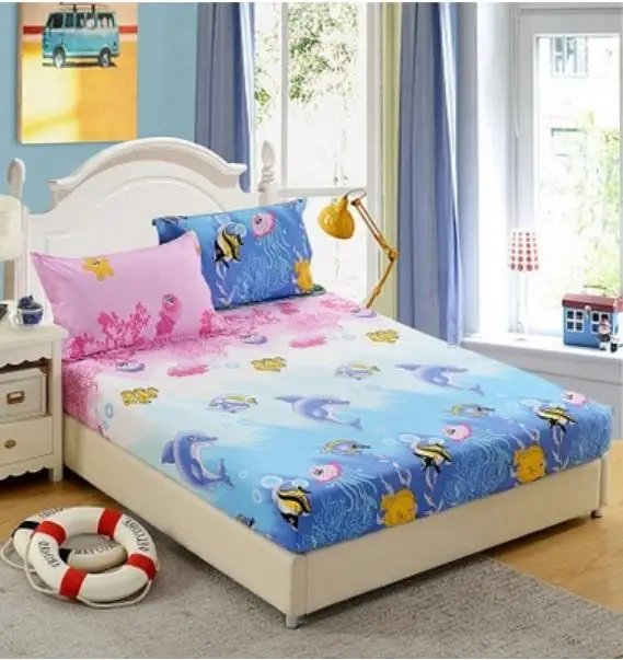 Wholesale sheets fitted bed sheet elastic mattress cover linen bedspread polyester cotton single twin full queen | Дом и сад