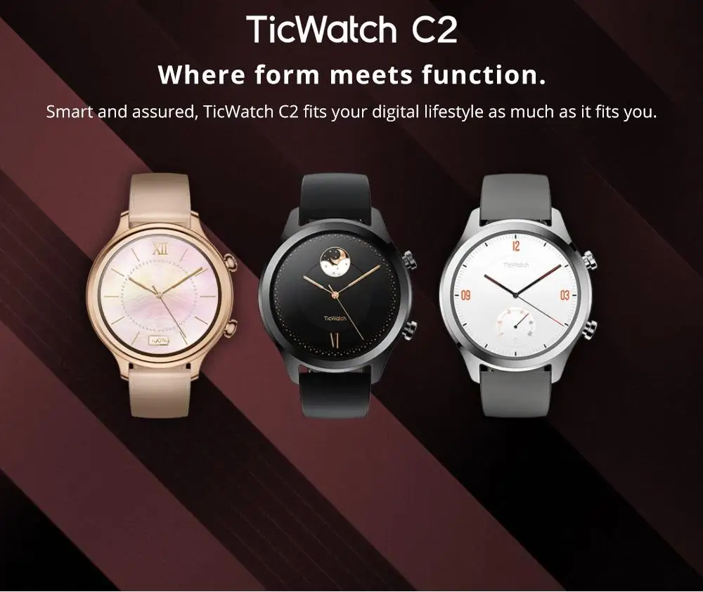 Оригинальные Ticwatch C2 умные часы Wi-Fi gps Google Pay Wear OS от Google Strava IP68 1," динамические часы для мужчин в режиме ожидания