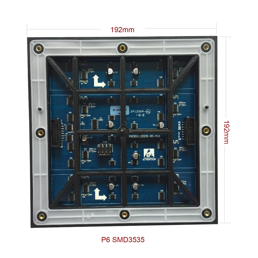 HD яркость P6 модуль 192*192 мм открытый полноцветный светодиодный экран 6 мм SMD3535 пикселей 32*32 RGB для видео стенная панель