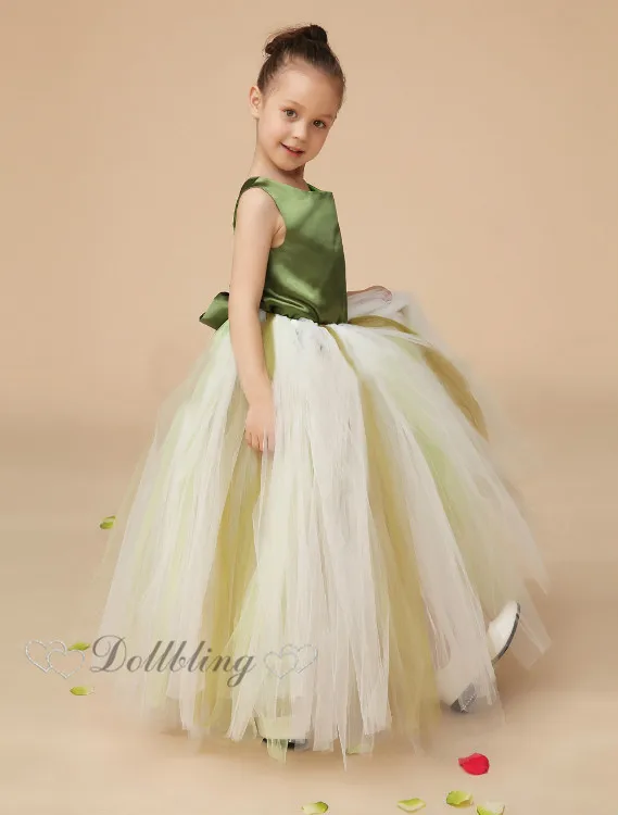 Ellie свадебный наряд для первого причастия зеленое атласное платье с лентой на спине для выпускного бала, танцевальное платье с цветочным узором для девочек стильное платье феи