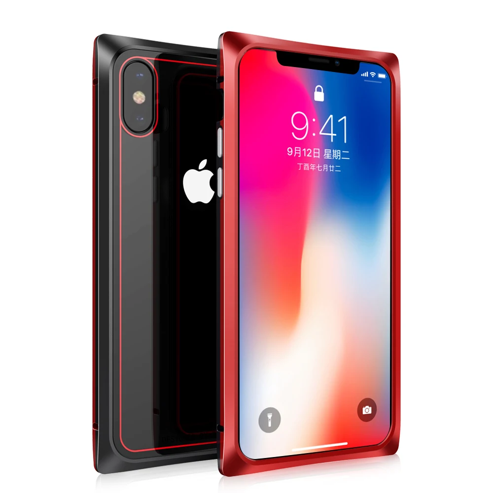 Suntaiho for iphone x Case Magnetic Adsorption Case for iPhoneXS X 8 Plus 7 6S + Metal Tempered Glass Back Cover Suntaiho for iphone x Case Magnetic Adsorption Case for iPhoneXS X 8 Plus 7 6S + Metal Tempered Glass Back Cover