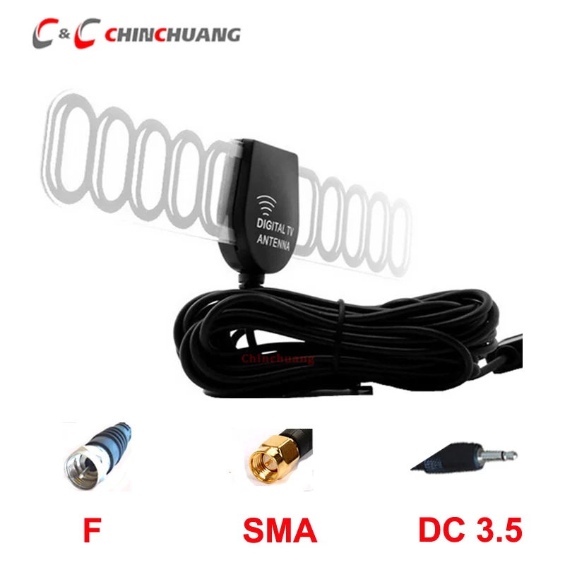 

F or SMA or DC 3.5 Connector Active Car DVB-T ISDB-T Digital TV Antenna Mobile Auto Aerial with Booster Amplifier VHF-H/UHF