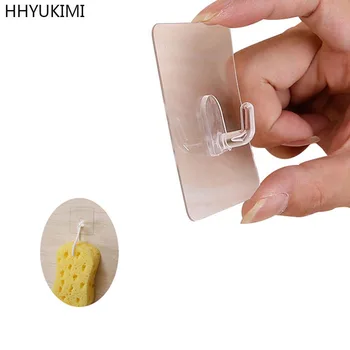 

HHYUKIMI 2 pcs No Trace Transparent Strong Sucker Hanging Wall Door Hook Adhesive Hooks Hanger Kitchen Bathroom Bearing 4KG