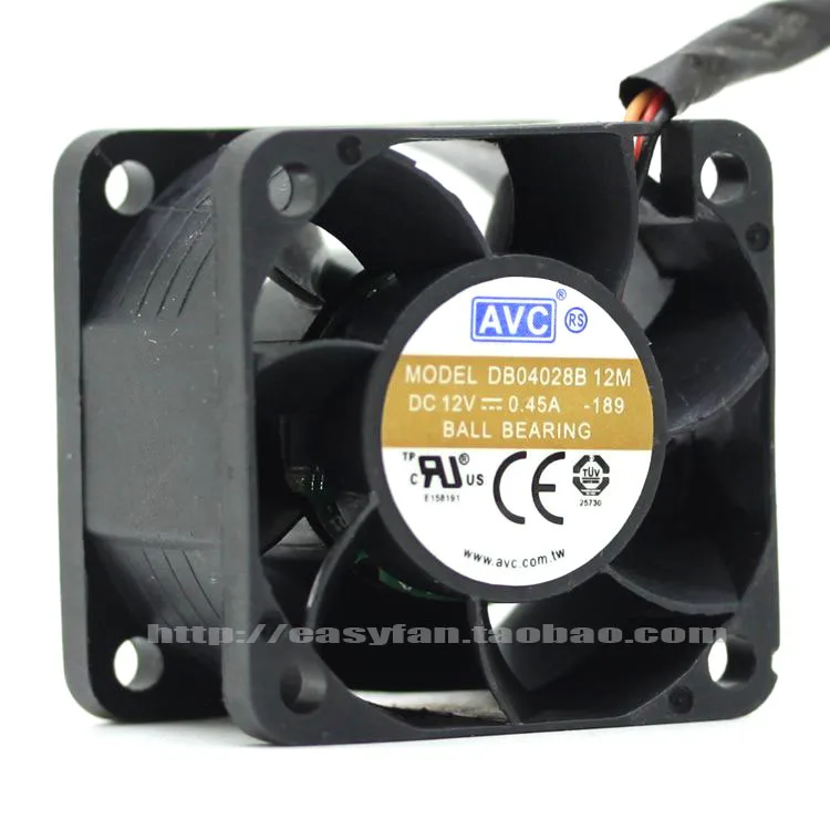 

NEW AVC 4028 DB04028B12M-189 12V 0.45A 4cm 3PIN Server cooling fan