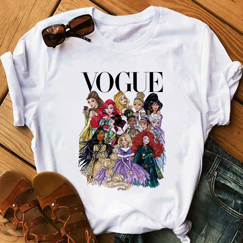 Футболка для девочек модная забавная принцесса женщин Harajuku футболки Camiseta Mujer 2019