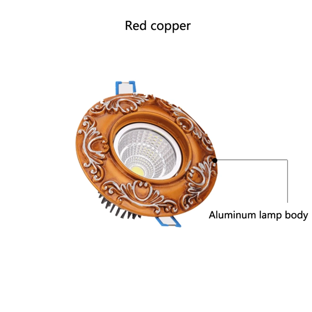 Светодиодный светильник, встраиваемый потолочный светильник Светодиодный точечный светильник COB 220 В, 3 Вт, 5 Вт, 7 Вт, светодиодный светильник с регулируемой яркостью для спальни