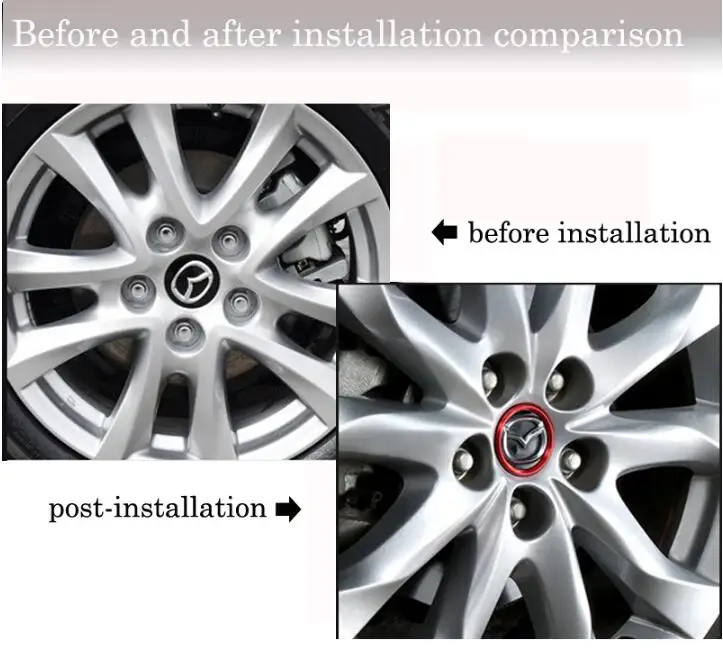 Горячая новинка, Аксессуары Для переустановки, автомобильный Стайлинг, кольцо, ступица колеса, декоративные круглые наклейки для Mazda 2 3 5 6 CX5 CX7 CX9 Atenza Axela
