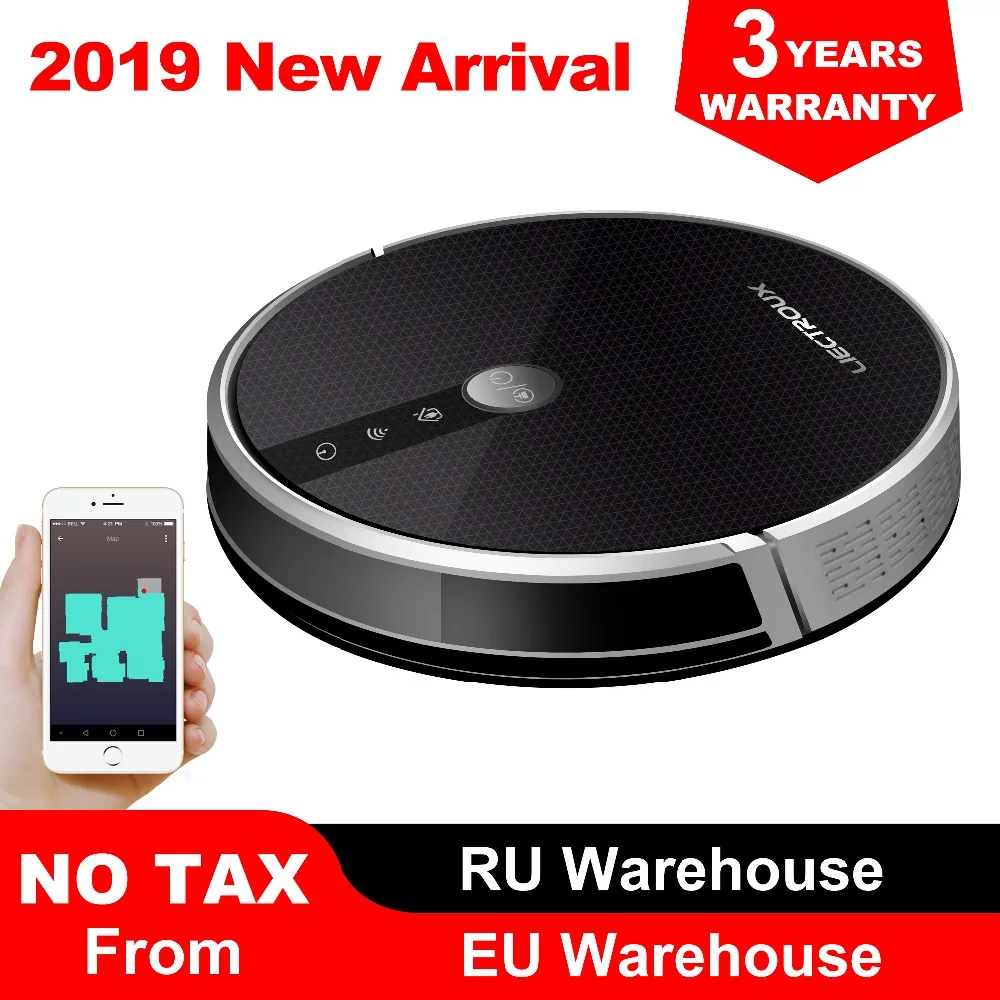 LIECTROUX C30B Robot Vacuum Cleaner,Map navigation,3000Pa Suction, ,Smart Memory, Map Display on Wifi APP, Electric Water tank