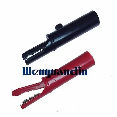 

10x Insulated Alligator Clip 4mm Socket Connection Electrical Push Button Crocodile Clip CL4210