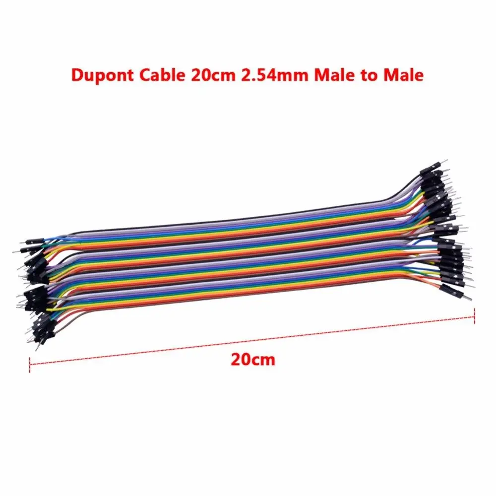 

40Pcs Duponent Line 20cm 1 p-1 p Pin Female/Male Color Breadboard Cable Wire