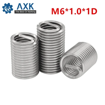 

100pcs M6*1.0*1D Wire Thread Insert Stainless Steel 304 Wire Screw Sleeve, M6 Screw Bushing Helicoil Wire Thread Repair Inserts