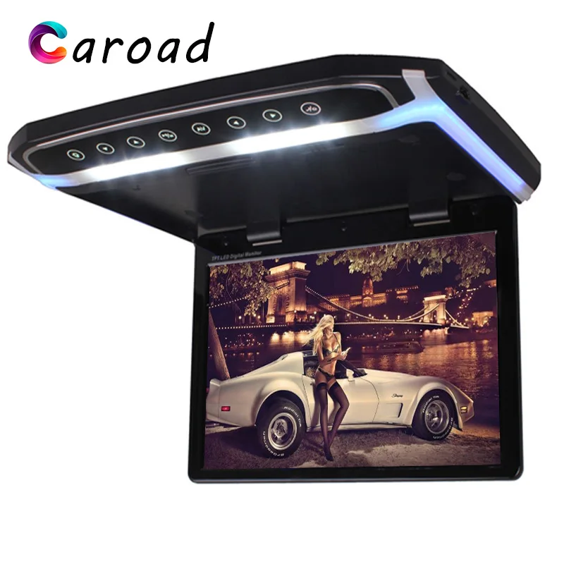 

Caroad 14.1 Inch Car Roof Monitor Ceiling Mount Flip Down Touch Button TFT LCD MP5 Player 1080P Video/FM Transmitter/HDMI/USB/SD