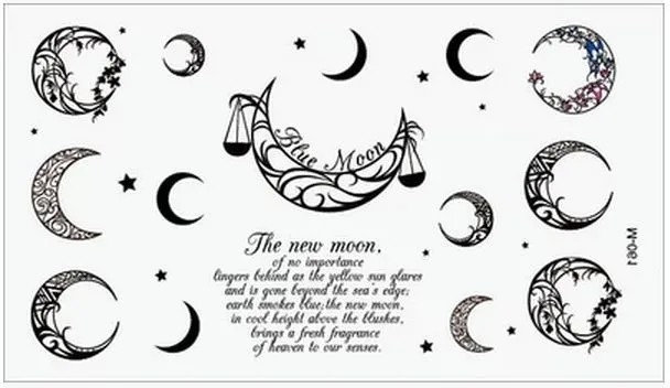 

(Min order $0.5) Temporary Tattoo For Man Woman Waterproof Stickers makeup maquiagem make up moon star stars Tattoo WM013