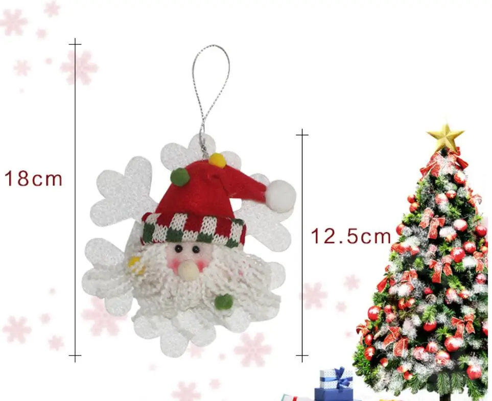 

5set/lot Merry Christmas red tree stand Hanging 4.92inch(12.5cm) santa claus snowflake Gift party decor(pack of 2)