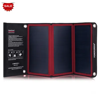 

New Arrival PowerGreen 21W Foldable Solar Panel Charger 5V 2A Power Bank SUNPOWER Battery Pack for Traveling