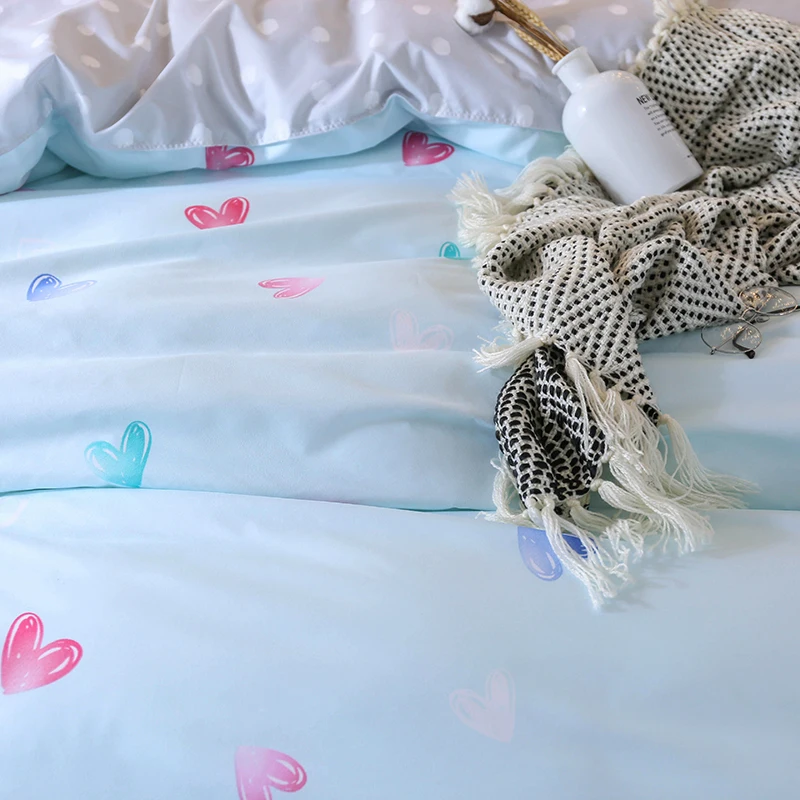 Пододеяльник с сердечком и надписью lowdream Love простыня наволочка Подарочный