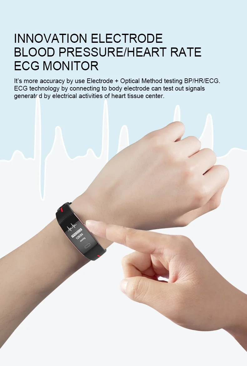 P3 смарт-браслет ЭКГ+ PPG монитор кровяного давления часы в реальном времени пульсометр Спорт фитнес-трекер умный Браслет для IOS Android