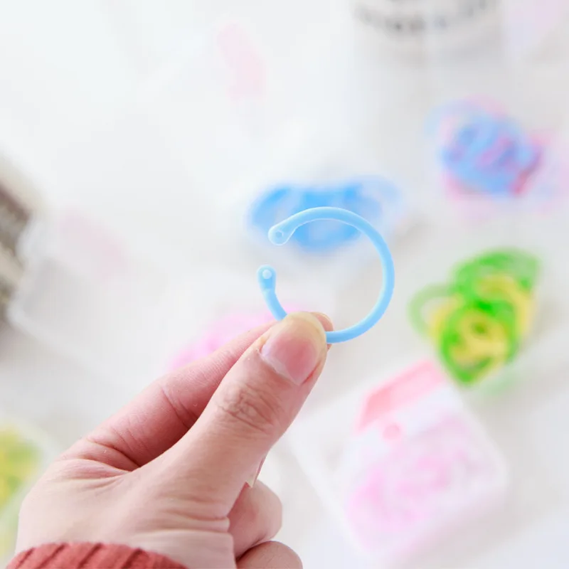 Colorful Plastic Circle Ring Clips DIY Albums Loose Leaf Book Binder Hoops Notebook Circle Ring Key Rings Office School Supplies