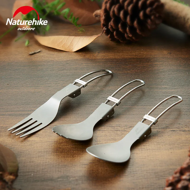 Naturehike походные мини портативные титановые столовые приборы, ложка, вилка Spork Набор для альпинизма портативная посуда набор столовых приборов