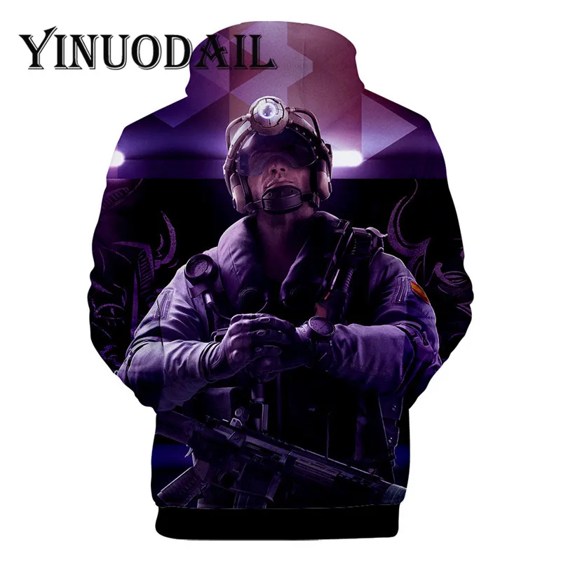 Fans Wear Purple Rainbow Six 3D Hoodies for Women & Men Clothes 2018 Sweat Homme Long Sleeve Game Cosplay Fans Wear Purple Rainbow Six 3D Hoodies for Women & Men Clothes 2018 Sweat Homme Long Sleeve Game Cosplay