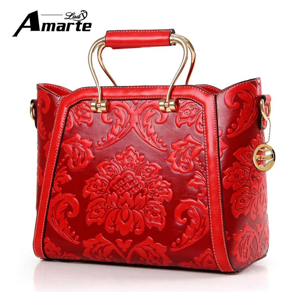 

Amarte 2018 New Hot Sale Women Only Casual Tote Bag Crossbody Chinese Style High Quality Iron Flower Designer Female Bags