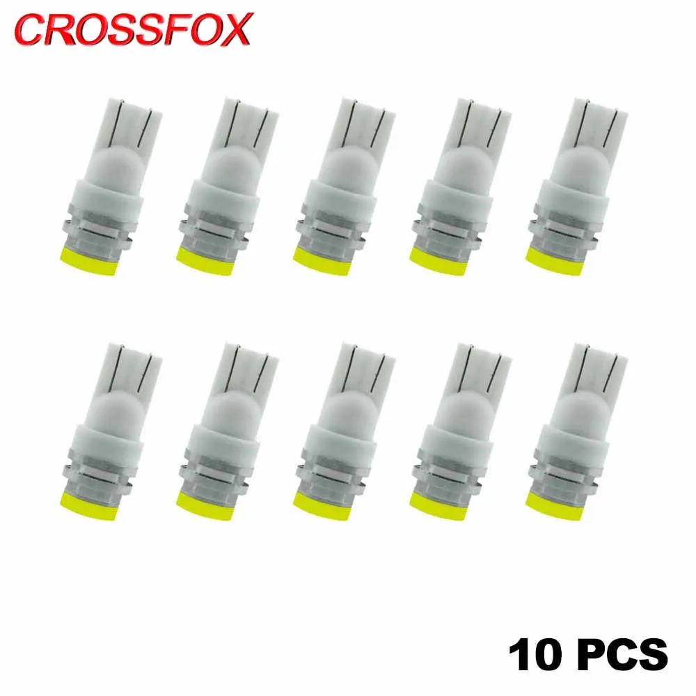 

CROSSFOX 10pcs Auto Reading Dome Door Light Instrument Pathway Lighting Lamp LED T10 W5W 194 6000K Car Accessories Styling