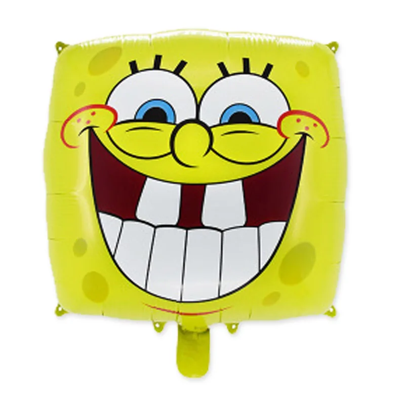 10 шт./лот) Фольга воздушные шары 18 дюймов квадратная форма улыбки воздушный шар Губка Боб детские игрушки подарок на день рождения с изображением Губки Боба воздушный шар с гелием - Цвет: 10pc spongebob 2