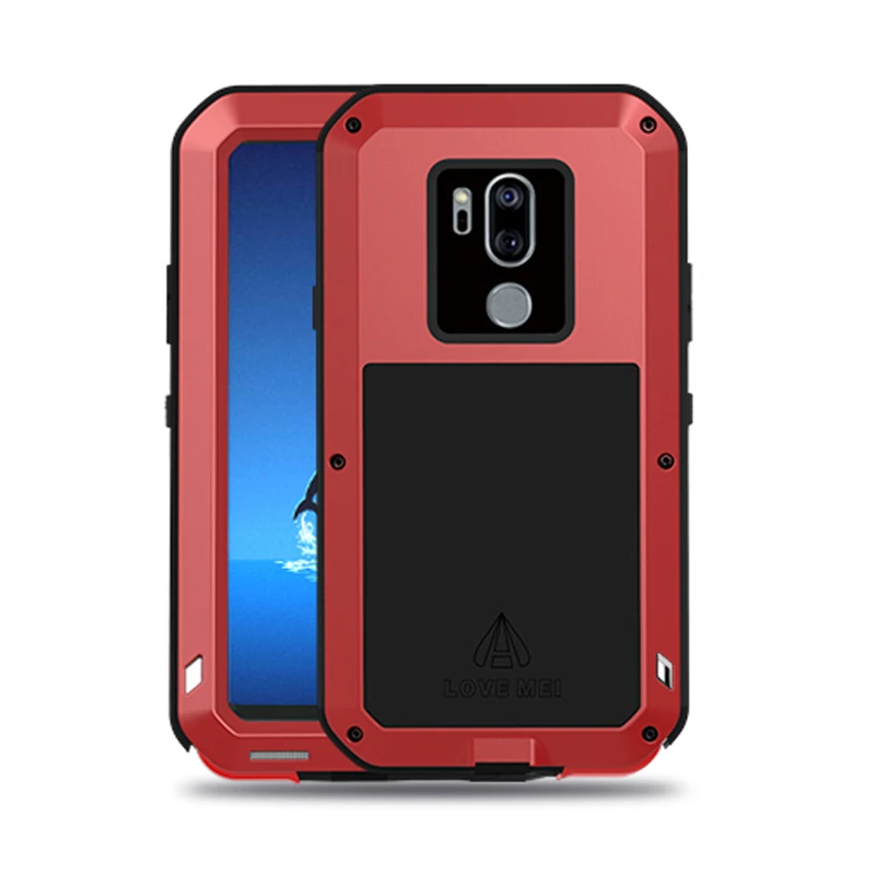 Роскошный алюминиевый металлический чехол для LG G7 ThinQ + Gorilla Glass защитный
