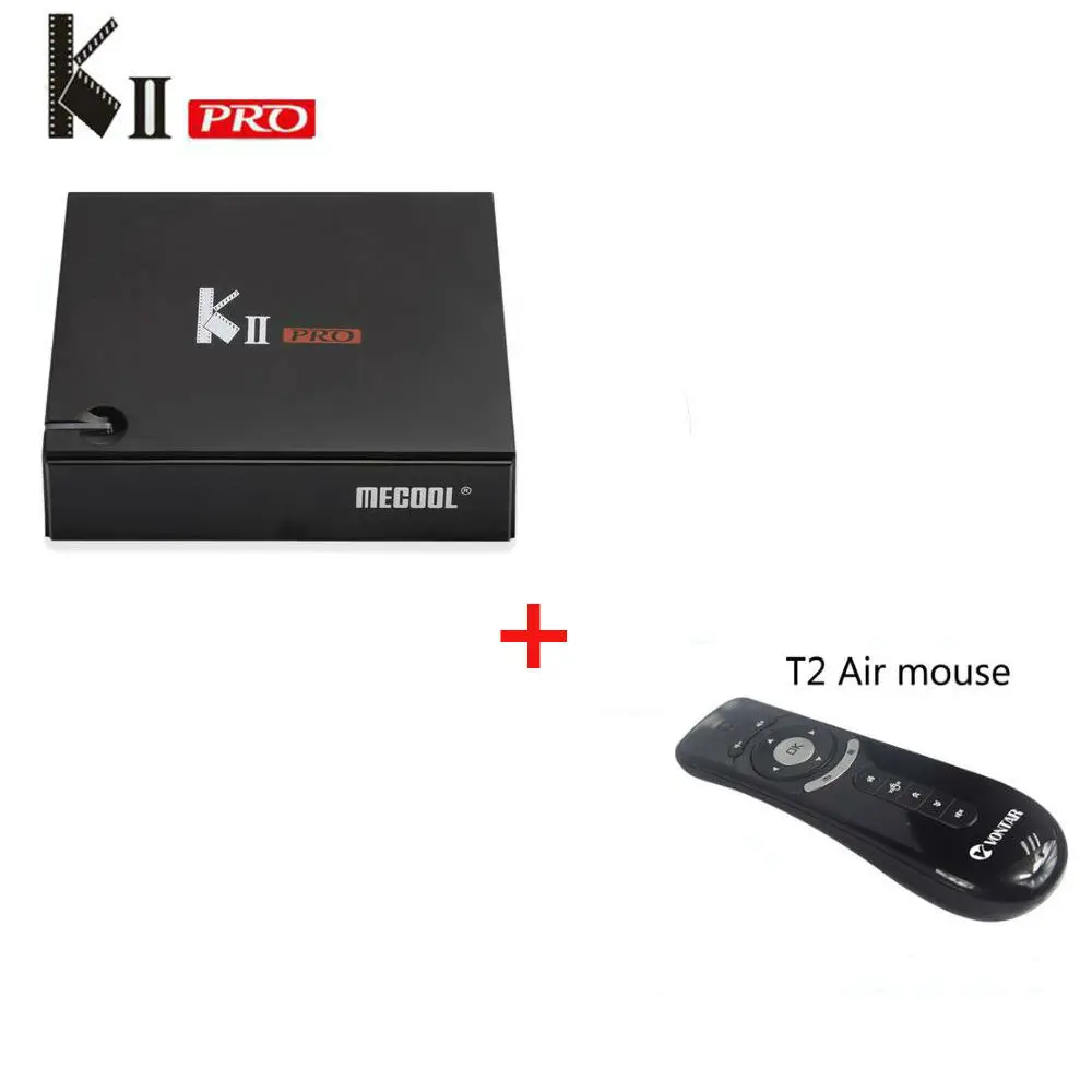 DVB-S2/T2 Mecool KII PRO Android 7,1 tv Box Amlogic S905D K2 PRO QuadCore 2G16G 4K Поддержка NEWCAMD Dual Wifi BT4.0 - Цвет: Box With T2