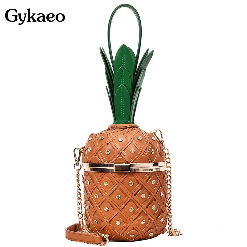 

Luxury Diamond Pineapple Fashion Women Handbag Pu Shoulder Bag Chain Purse Bucket Bag Crossbody Bag Designer Bag Female Bolsa