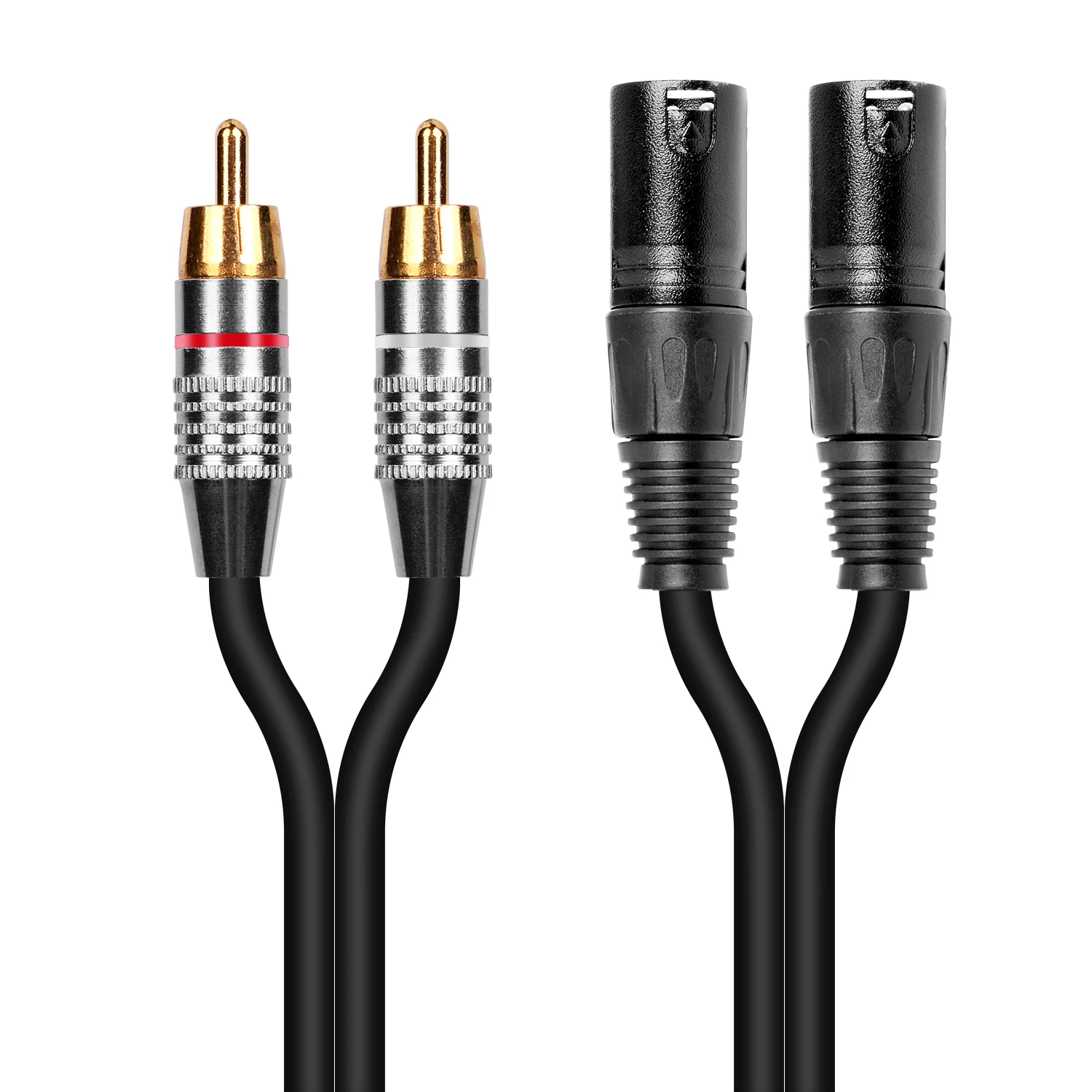 Кабель с двумя штекерами XLR и RCA аудиокабель 2 HiFi провод 4N OFC для усилителя микшера