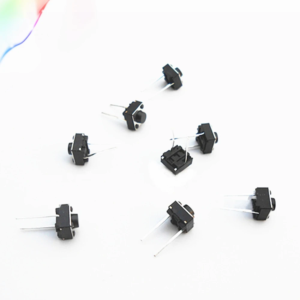 

50PC Free shopping 6*6*5/6/7/18 mm Light Touch switch Micro Switch Two feet/pin in Middle Key switch High Temperature Resistant