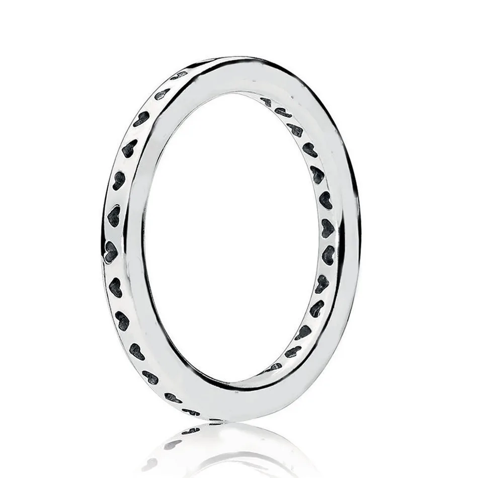 

Authentic S925 Sterling Silver Women Jewelry Lady Ring Girl Birthday Gift Signature Hearts Ring Finger anel
