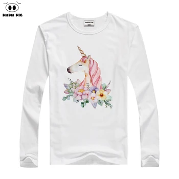 

DMDM PIG Horse TShirt Kids Clothes Boys T-Shirts Unicorn Toddler Long Sleeve T Shirts For Girls Baby Tops Tees Size 2 3 4 Years