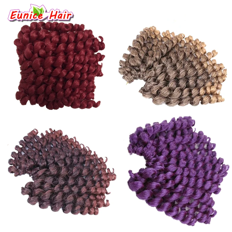 

Ombre Wand Curl Crochet Braids hair extensions 10inch Bounce Twist Freetress Gogo Curly Jumpy Wand Curl Jamaican Synthetic Hair