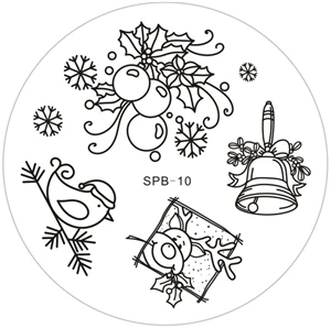 Рождественские украшения для нейл-арта, штампы для украшения ногтей, штамповочные пластины для ногтей, инструменты для маникюра - Цвет: SPB 10