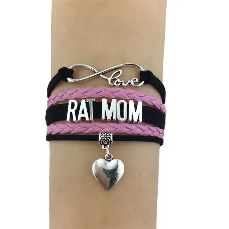 

Caxybb Fashion Rat mom bracelets 2017 Charm leather bracelet for women MOM gifts Jewelry B-L120170