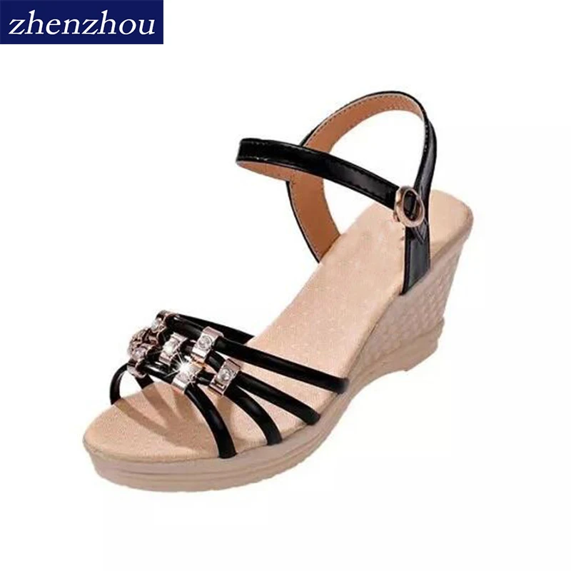 

Free shipping summer of 2017 The new wedge sandals Since with Water-drilling flat bottom waterproof platform Women's shoes