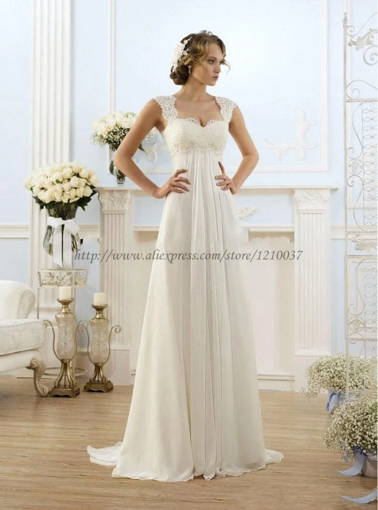 JCSTAR 2017 Beach Chiffon A Line Wedding Dresses Empire Waist Rustic Boho Lace Straps Plus Size Maternity Bride Dress In From JCSTAR 2017 Beach Chiffon A Line Wedding Dresses Empire Waist Rustic Boho Lace Straps Plus Size Maternity Bride Dress In From
