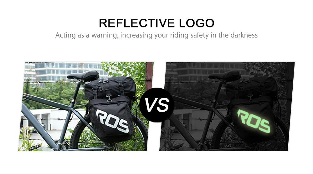 Top Roswheel Bike Carrier Bag Bicycle Panniers Bike 37L Durable Waterproof 3 In 1 Bicycle Rear Pannier Bike Bag 5