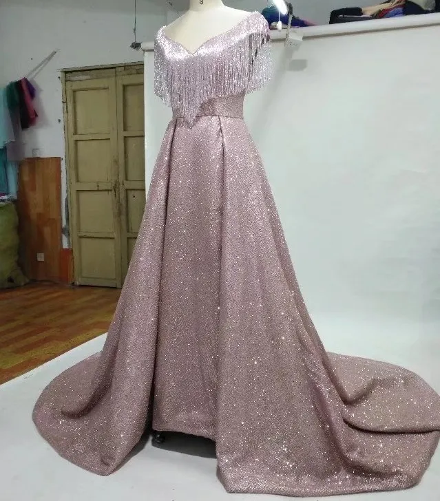 Bling fanatico Borlas de cabo vestido de formatura шикарное длинное платье-накидка с кисточками, выпускное платье с большим v-образным вырезом, Платья для особых случаев