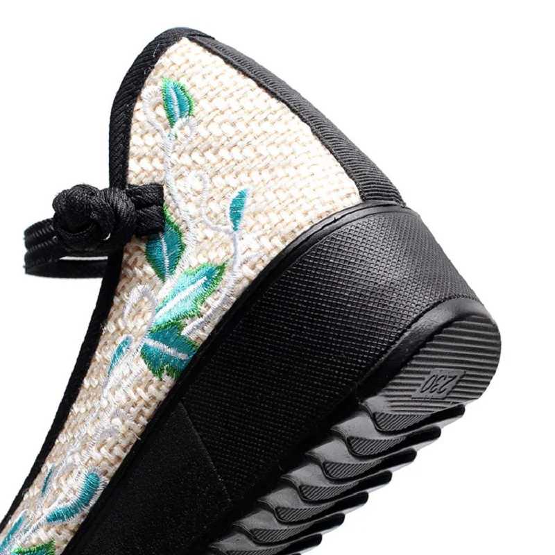 Cresfimix Zapatos De Mujer женские милые черные туфли на плоской платформе Женские китайские туфли с вышивкой Ретро Уличная обувь C3577b