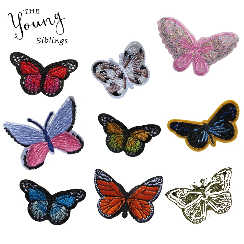 

Sticker for Clothes Patches 1Pc Butterfly Iron On Embroidered Patch For Cloth Cartoon Badge Garment Appliques Accessory