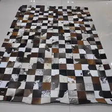 Модный художественный ковер Натуральная Воловья кожа звукоизолированный коврик