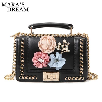 

Mara's Dream Messenger Bag Vintage Chain Shoulder Bags For Women Floral Solid Hasp Small Female Handbag Crossbody Bags for Girls