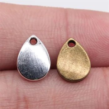 

WYSIWYG 30pcs 11x8mm Pendant Waterdrops Drops Teardrops Charm Pendants For Jewelry Making Antique Silver Color